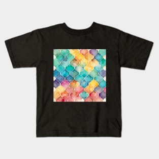 Watercolor Mosaic Pattern Kids T-Shirt